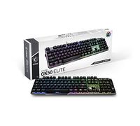 MSI Vigor GK50 Elite Box White Teclado Gaming Mecánico AZERTY FR, Switches Clicky, Ergonómicos, Acabado Metal Cepillado, Base Antideslizante, RGB por Tecla Mystic Light, USB 2.0 -Tamaño Completo