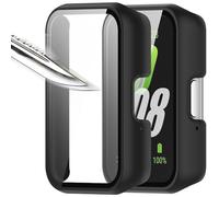 Msiall [2 Piezas] Película Protectora de Pantalla Negro con Vidrio Templado para,dureza 9H, Parachoques, Estuche Protector Completo Delgado para Inteligente Galaxy Fit 3