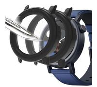 Msiall [2 piezas Película protectora de pantalla negro con vidrio templado para,dureza 9H, parachoques, estuche protector completo delgado para inteligente CMF by Nothing Watch Pro 2