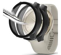 Msiall [2 piezas Película protectora de pantalla negro con vidrio templado para,estuche para PC con dureza 9H, parachoques, estuche protector completo delgado para inteligente vívomove Trend