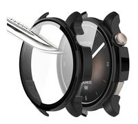 Msiall [2 piezas Película protectora de pantalla negro con vidrio templado para,estuche para PC con dureza 9H, parachoques, estuche protector completo delgado para inteligente Amazfit Balance