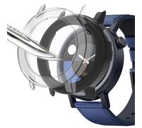 Msiall [2 piezas Película protectora de pantalla negro Transparent con vidrio templado para,dureza 9H, parachoques, estuche protector completo delgado para inteligente CMF by Nothing Watch Pro 2