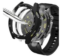 Msiall [2 piezas Película protectora de pantalla negro Transparente con vidrio templado para,estuche para PC con dureza 9H, parachoques, estuche protector completo delgado