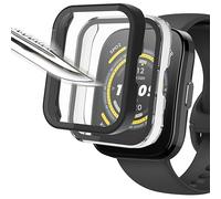 Msiall [2 Piezas] Película Protectora de Pantalla Negro Transparente con Vidrio Templado para,Estuche para PC con dureza 9H, Parachoques, Estuche Protector Completo Delgado para Amazfit bip 5