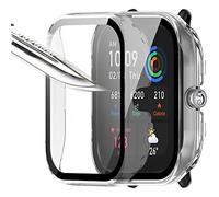 Msiall [2 Piezas] Película Protectora de Pantalla Transparent con Vidrio Templado para,Estuche para PC con dureza 9H, Parachoques, Estuche Protector Completo Delgado para Amazfit GTS 4 Mini