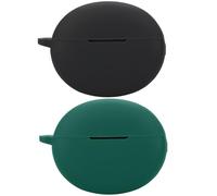 Msiall [3 Piezas] de Silicona Compatible con OnePlus Buds Pro 3, [Admite Carga inalámbrica] [Funda Protectora a Prueba de Golpes] [Mosquetón] Lindo de Dibujos Animados en 3D Black Green Pink