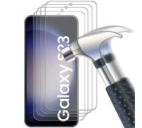 Msiall [4 Piezas Vidrio Templado Compatible con Galaxy S23 Película Protectora [sin Burbujas] [Fácil de Instalar], antihuellas, dureza 9H