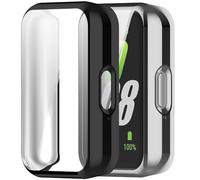 Msiall Compatible con Estuche Protector Galaxy Fit 3, Protector de Pantalla de TPU Flexible de protección Completa, Estuche Protector de Pantalla antirrayas con -Negro Plateado