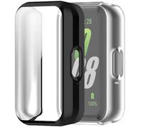 Msiall Compatible con Estuche Protector Galaxy Fit 3, Protector de Pantalla de TPU Flexible de protección Completa, Estuche Protector de Pantalla antirrayas con -Negro y Transparente