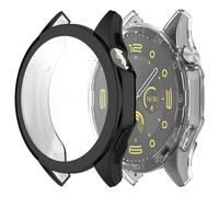 Msiall Compatible con estuche protector Huawei watch GT4 46mm, protector de pantalla de TPU flexible de protección completa, estuche protector de pantalla antirrayas con -Negro y transparente
