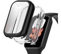 Msiall Compatible con estuche protector mi band 8 active, protector de pantalla de TPU flexible de protección completa, estuche protector de pantalla antirrayas con -Negro y transparente