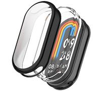 Msiall Compatible con estuche protector mi band 9, protector de pantalla de TPU flexible de protección completa, estuche protector de pantalla antirrayas con -Negro y transparente