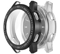 Msiall Compatible con estuche protector mi Watch S3, protector de pantalla de TPU flexible de protección completa, estuche protector de pantalla antirrayas con -Negro y transparente