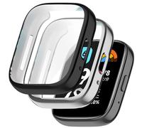 Msiall Compatible con estuche protector redmi watch 3 Active, protector de pantalla de TPU flexible de protección completa, estuche protector de pantalla antirrayas con -Negro plateado