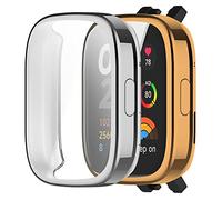 Msiall Compatible con estuche protector redmi watch 3, protector de pantalla de TPU flexible de protección completa, estuche protector de pantalla antirrayas con -Rosa plateada