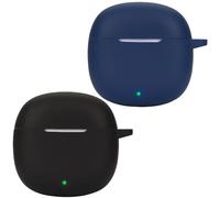 Msiall de Silicona Compatible con Honor Earbuds X6, [Admite Carga inalámbrica] [Funda Protectora a Prueba de Golpes] [Funda [Mosquetón] Lindo de Dibujos Animados en 3D Black Blue