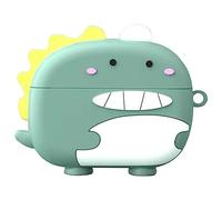 Msiall de Silicona Compatible con Huawei FreeBuds SE 2, [Admite Carga inalámbrica] [Funda Protectora a Prueba de Golpes] [Funda [Mosquetón] Lindo de Dibujos Animados en 3D Green Dinosaur