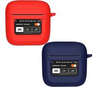 Msiall de Silicona Compatible con JBL Tour Pro 2, [Admite Carga inalámbrica] [Funda Protectora a Prueba de Golpes] [Funda [Mosquetón] Lindo de Dibujos Animados en 3D Blue Red