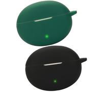 Msiall de Silicona Compatible con Oneplus Buds Nord 3 Pro, [Admite Carga inalámbrica] [Funda Protectora a Prueba de Golpes] [Funda [Mosquetón] Lindo de Dibujos Animados en 3D Black Green