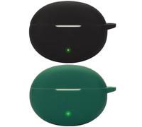 Msiall de Silicona Compatible con OPPO Enco Air4 Pro, [Admite Carga inalámbrica] [Funda Protectora a Prueba de Golpes] [Funda [Mosquetón] Lindo de Dibujos Animados en 3D Black Green