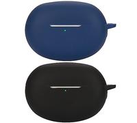 Msiall de Silicona Compatible con realme Buds Air 5 Pro, [Admite Carga inalámbrica] [Funda Protectora a Prueba de Golpes] [Funda [Mosquetón] Lindo de Dibujos Animados en 3D Black Blue