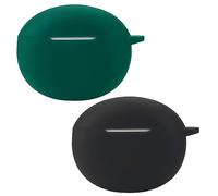 Msiall de Silicona Compatible con Redmi Buds 4 Active, [Admite Carga inalámbrica] [Funda Protectora a Prueba de Golpes] [Funda [Mosquetón] Lindo de Dibujos Animados en 3D Black Green