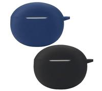 Msiall de Silicona Compatible con Redmi Buds 4 Active, [Admite Carga inalámbrica] [Funda Protectora a Prueba de Golpes] [Funda [Mosquetón] Lindo de Dibujos Animados en 3D Black Blue