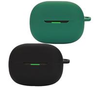 Msiall de Silicona Compatible con redmi Buds 5 Pro, [Admite Carga inalámbrica] [Funda Protectora a Prueba de Golpes] [Funda [Mosquetón] Lindo de Dibujos Animados en 3D Black Green