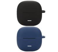 Msiall de Silicona Compatible con redmi Buds 6 Lite, [Admite Carga inalámbrica] [Funda Protectora a Prueba de Golpes] [Funda [Mosquetón] Lindo de Dibujos Animados en 3D Black Blue