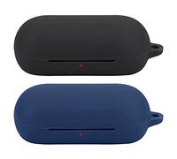 Msiall de Silicona Compatible con WF-C700N, [Admite Carga inalámbrica] [Funda Protectora a Prueba de Golpes] [Funda [Mosquetón] Lindo de Dibujos Animados en 3D Black Blue