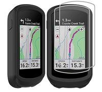 Msiall Funda Negro Protectora Compatible con Edge Explore 2-Parachoques Protector de Cuerpo Completo| Funda Protectora de Silicona+2 Piezas Protector de Pantalla de dureza 9h