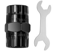 MSIHEY La herramienta de cassette de bicicleta 2 en 1 extractor de piñones y herramienta de cassette para anillo de bloqueo de 12 dientes viene con una llave de 24 mm