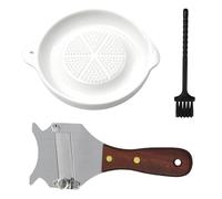 MSIHEY Rallador de jengibre de cerámica con cepillo, blanco, redondo, 11 x 9,2 cm, para ajo, compota de manzana, limón, jugo de jengibre