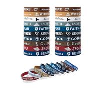 MSINMINW 20 pulseras cristianas de silicona con frases inspiradoras y versículos bíblicos, ideales como regalo cristiano para todas las edades