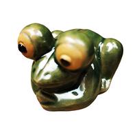 Msioytog 1 Pieza / 2 Piezas de de Rana de árbol de cerámica esmaltada con Hecha a Mano para decoración del hogar y exhibición de pecera Encantadora Estatua de Rana de árbol para hogar