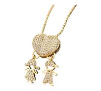Msioytog Collar con colgante para niño y niña, cobre chapado en oro para parejas o regalo para amigos, cadena para cuello, collar con colgante para niños y niñas