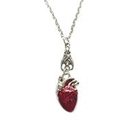 Msioytog Con colgante de corazón de anatomía único, decoración para mujeres que abrazan la individualidad y romance, expresan collar de corazón