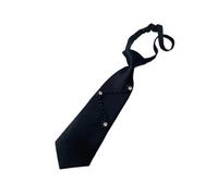 Msioytog Corbatas negras con perlas, cuello desmontable, Cosplay japonés Seifuku, corbata preatada, traje de colegiala, corbata profesional para mujer