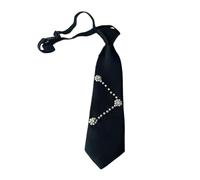 Msioytog Corbatas negras con perlas, cuello desmontable, Cosplay japonés Seifuku, corbata preatada, traje de colegiala, corbata profesional para mujer