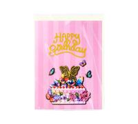 Msioytog Delicados diseños de mariposas y pasteles Tarjeta de felicitación plegable con espacio para escribir Tarjeta de cumpleaños hecha a mano con sobre Tarjetas de invitación
