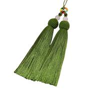 Msioytog Dije vertical multiusos con flecos de seda Decoración ligera para llaves, mochilas y proyectos de manualidades Colgante de doble borla
