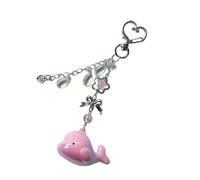 Msioytog Elegante llavero con forma de corazón de ballena, accesorio resistente y portátil, decoración para niñas y compradores de regalos, llavero con forma de corazón de ballena