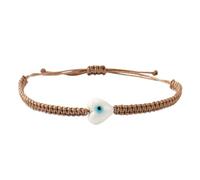Msioytog Elegante pulsera de amistad de hilo tejido a mano con colgante de mal de, accesorio bohemio de para uso diario, pulsera de cuerda bohemia multicolor