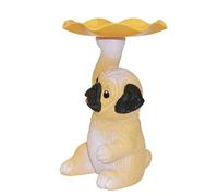 Msioytog Estatua de Perro de Resina con contenedor de Almacenamiento Figuras de Perro Adorno de Dulces Tazón Llavero Tazón para de Entrada Escultura de Resina con estatuas de Almacenamiento para