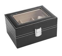 Msioytog Estuche de exposición para relojes Triple Premium, construcción de PU, Base antideslizante, almacenamiento compacto para uso doméstico, caja de reloj con cierre magnético