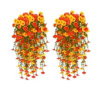 Msioytog Eucaliptos de Seda Artificiales y Flores de de la mañana para Colgar en la Pared para decoración de Interiores y Exteriores, Bodas, Jardines, Flores de Seda, decoración del hogar