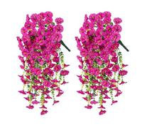 Msioytog Eucaliptos de Seda Artificiales y Flores de de la mañana para Colgar en la Pared para decoración de Interiores y Exteriores, Bodas, Jardines, Flores de Seda, decoración del hogar