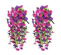 Msioytog Eucaliptos de Seda Artificiales y Flores de de la mañana para Colgar en la Pared para decoración de Interiores y Exteriores, Bodas, Jardines, Flores de Seda, decoración del hogar