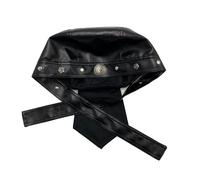 Msioytog Gorro de Motociclismo Unisex, Gorro de Calavera de Piel sintética con Remaches tachonados y Cierre cómodo para Turbante Diario y de Calle