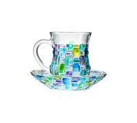 Msioytog Juego de vasos para beber de arte abstracto moderno, resistente calor, apto para lavavajillas, accesorios para funciones sociales, taza única para beber, vaso de licor colorido